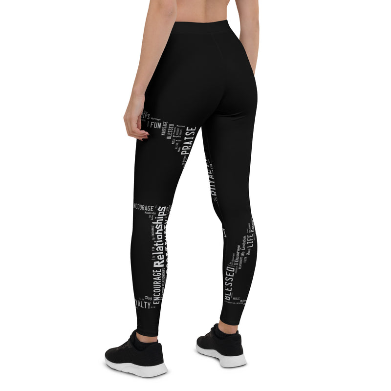 All God Silver Design Leggings