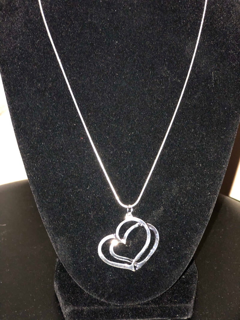 Sterling silver heart necklace Heart pendant